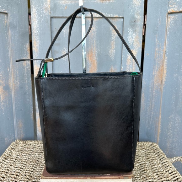 Clare V Handbags - Clare V. Ines Bucket Crossbody Bag Black Green